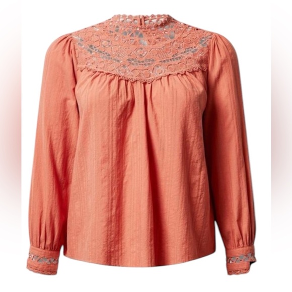 Lace Trim Yoke Blouse Vintage style romantic cottagecore boho fairy - Picture 1 of 3